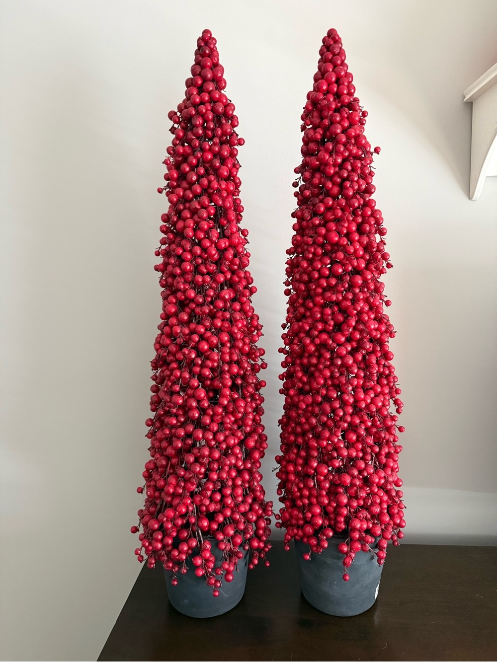 Red Berry Holiday Topiary  - Festive Home Holiday Decor— SOLD INDIVIDUALLY